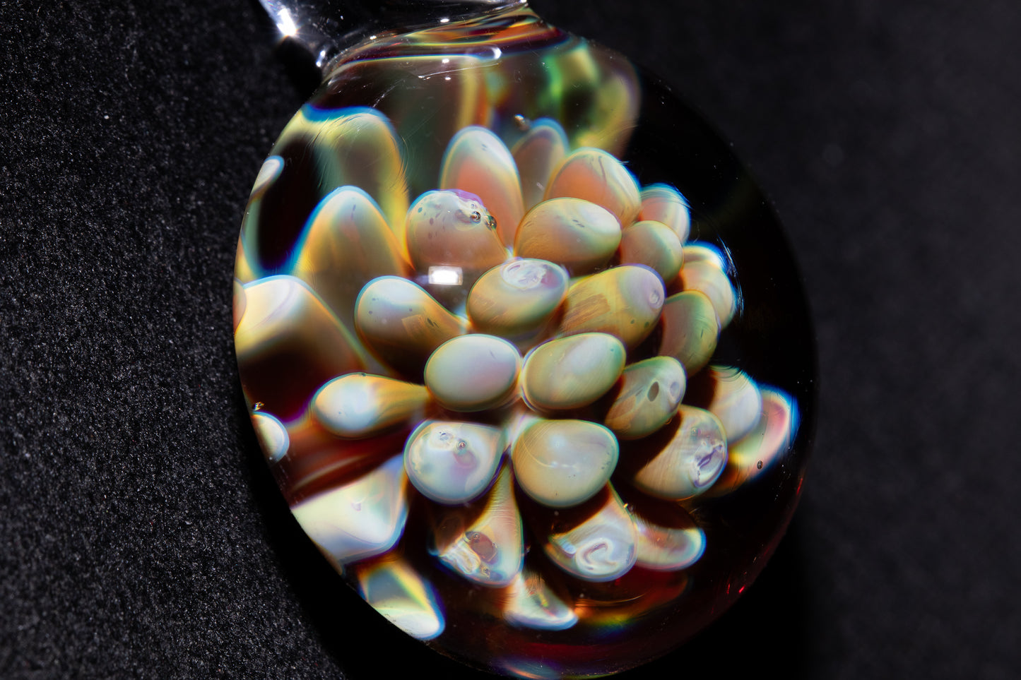 Cosmic Dot Implosion Pendant | Galaxy Floral Glass Necklace | Sea Anemone Inspired Jewelry | Handcrafted Art Glass