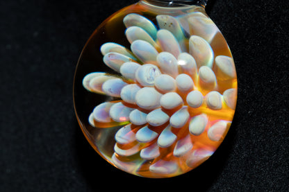 Floral Nebula Glass Pendant | Space Sea Anemone Jewelry | Artisan Handmade Necklace | Colorful Glass Art