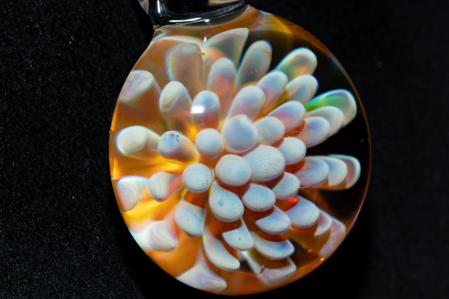 Floral Nebula Glass Pendant | Space Sea Anemone Jewelry | Artisan Handmade Necklace | Colorful Glass Art