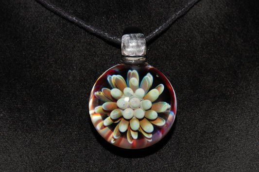 Dot Implosion Glass Pendant | Floral Galaxy Jewelry | Space Sea Anemone Necklace | Handmade Artisan Glass Art Gift