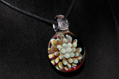 Dot Implosion Glass Pendant | Floral Galaxy Jewelry | Space Sea Anemone Necklace | Handmade Artisan Glass Art Gift