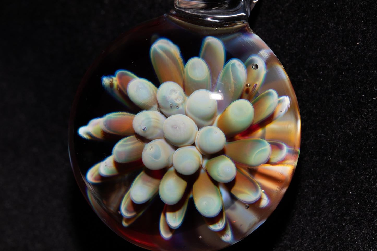 Dot Implosion Glass Pendant | Floral Galaxy Jewelry | Space Sea Anemone Necklace | Handmade Artisan Glass Art Gift