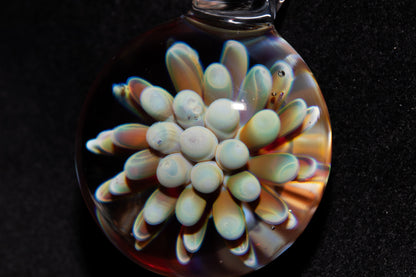 Dot Implosion Glass Pendant | Floral Galaxy Jewelry | Space Sea Anemone Necklace | Handmade Artisan Glass Art Gift