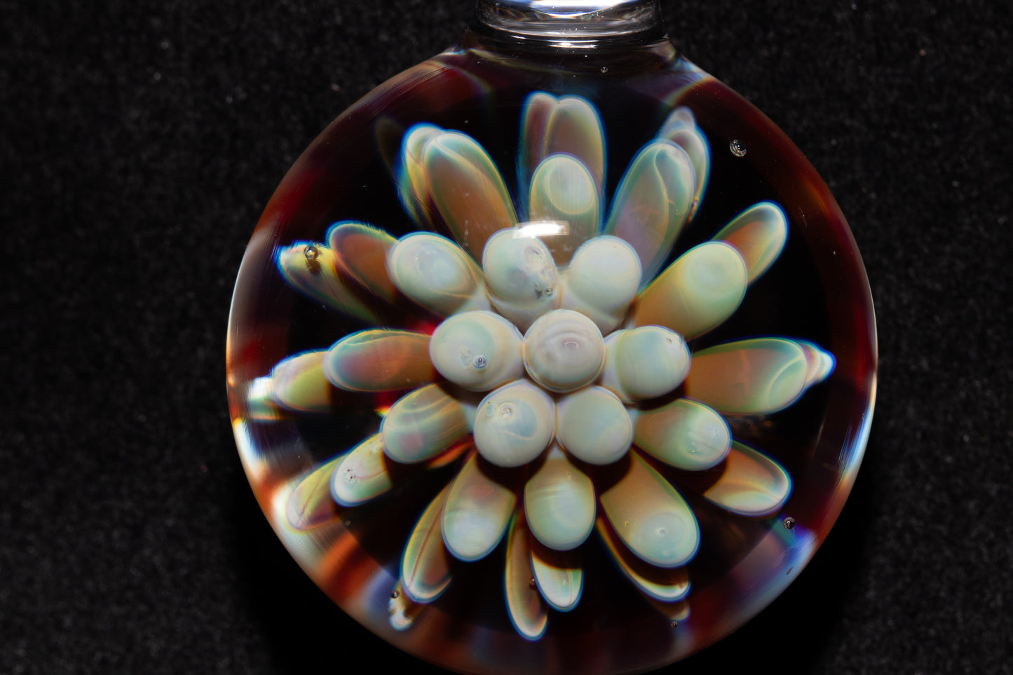 Dot Implosion Glass Pendant | Floral Galaxy Jewelry | Space Sea Anemone Necklace | Handmade Artisan Glass Art Gift