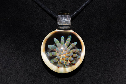 Galaxy Dot Implosion Pendant | Ocean-Inspired Glass Jewelry | Nebula Floral Necklace | Handblown Art Glass Gift