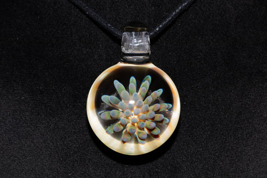 Galaxy Dot Implosion Pendant | Ocean-Inspired Glass Jewelry | Nebula Floral Necklace | Handblown Art Glass Gift