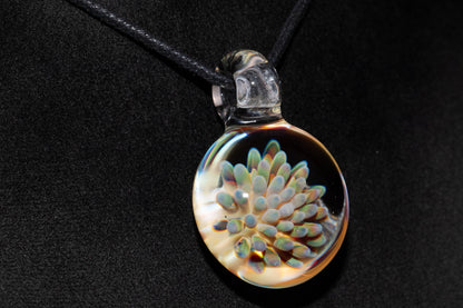 Galaxy Dot Implosion Pendant | Ocean-Inspired Glass Jewelry | Nebula Floral Necklace | Handblown Art Glass Gift