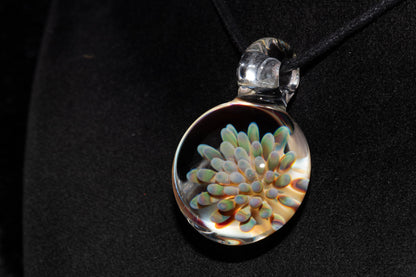 Galaxy Dot Implosion Pendant | Ocean-Inspired Glass Jewelry | Nebula Floral Necklace | Handblown Art Glass Gift
