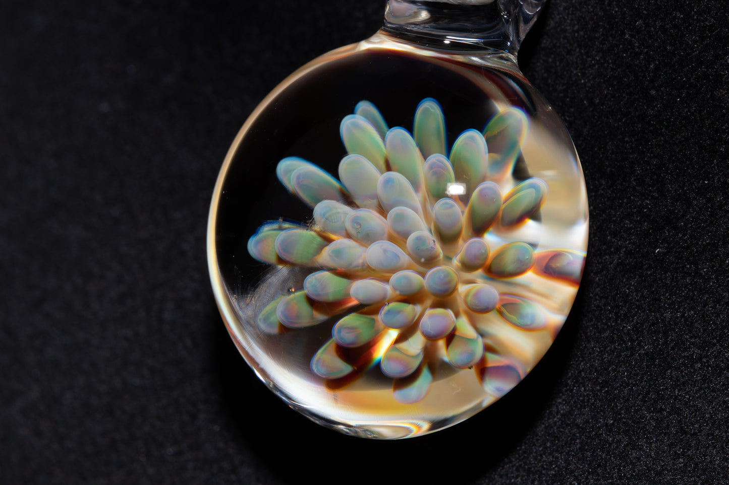 Galaxy Dot Implosion Pendant | Ocean-Inspired Glass Jewelry | Nebula Floral Necklace | Handblown Art Glass Gift