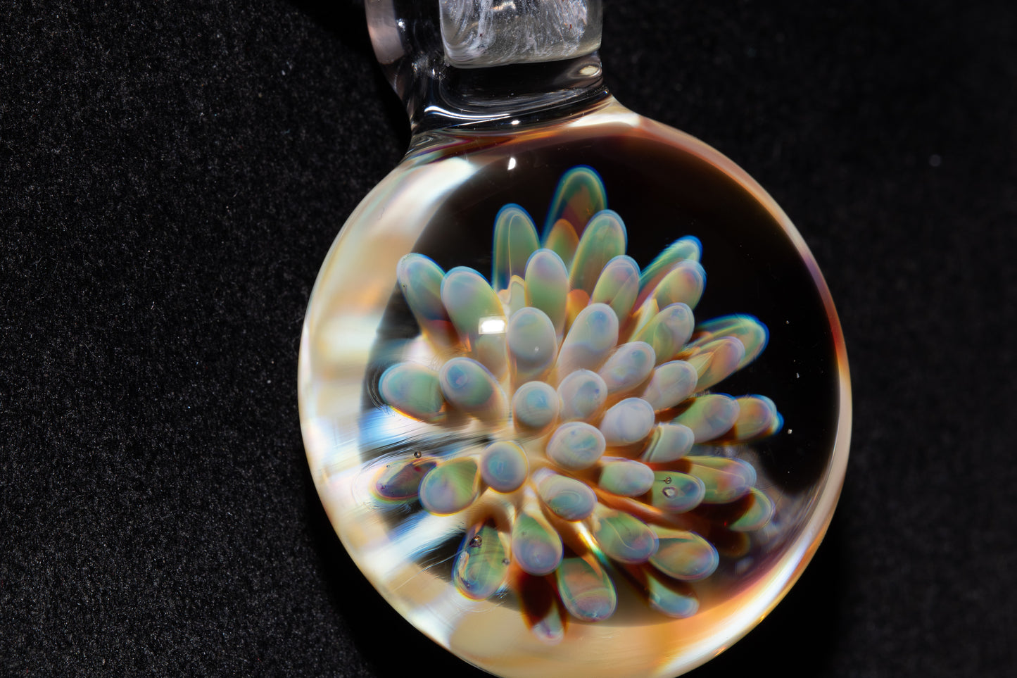 Galaxy Dot Implosion Pendant | Ocean-Inspired Glass Jewelry | Nebula Floral Necklace | Handblown Art Glass Gift