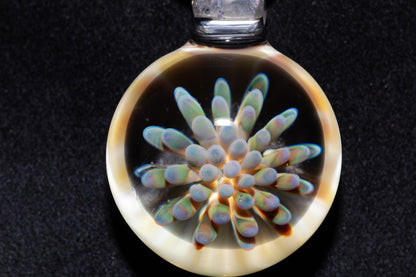 Galaxy Dot Implosion Pendant | Ocean-Inspired Glass Jewelry | Nebula Floral Necklace | Handblown Art Glass Gift