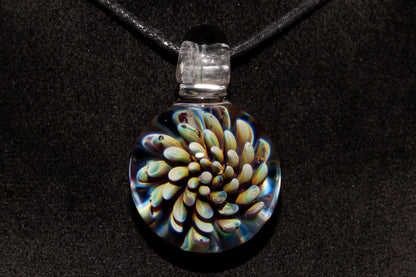 Dot Implosion Glass Pendant | Floral Galaxy Jewelry | Space Sea Anemone Necklace | Handmade Artisan Glass Art Gift