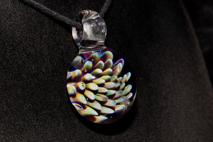 Dot Implosion Glass Pendant | Floral Galaxy Jewelry | Space Sea Anemone Necklace | Handmade Artisan Glass Art Gift