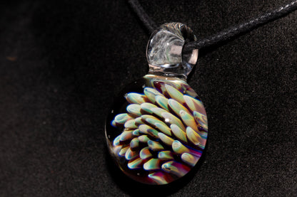 Dot Implosion Glass Pendant | Floral Galaxy Jewelry | Space Sea Anemone Necklace | Handmade Artisan Glass Art Gift
