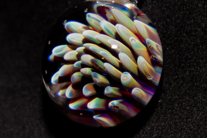Dot Implosion Glass Pendant | Floral Galaxy Jewelry | Space Sea Anemone Necklace | Handmade Artisan Glass Art Gift