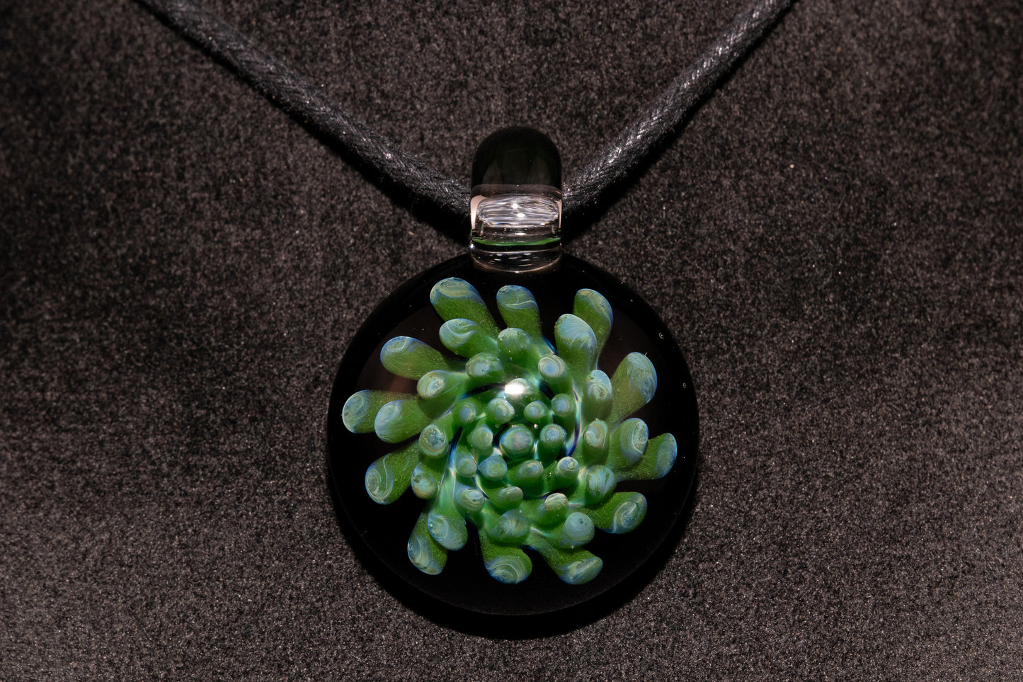 Galaxy Dot Implosion Pendant | Ocean-Inspired Glass Jewelry | Nebula Floral Necklace | Handblown Art Glass Gift