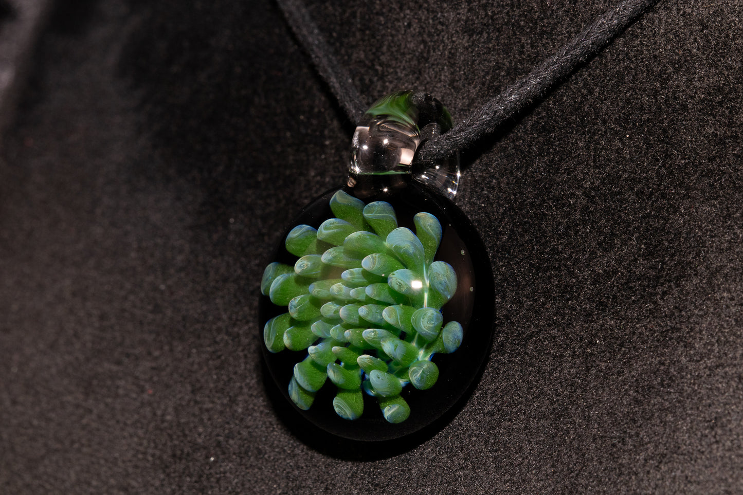 Galaxy Dot Implosion Pendant | Ocean-Inspired Glass Jewelry | Nebula Floral Necklace | Handblown Art Glass Gift