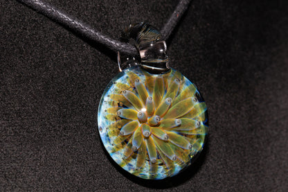 Air Trap Implosion Glass Pendant | Floral Galaxy Necklace | Space Anemone Jewelry | Handmade Nebula Pendant | Artisan Glass Art