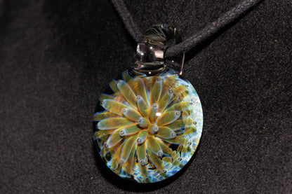 Air Trap Implosion Glass Pendant | Floral Galaxy Necklace | Space Anemone Jewelry | Handmade Nebula Pendant | Artisan Glass Art