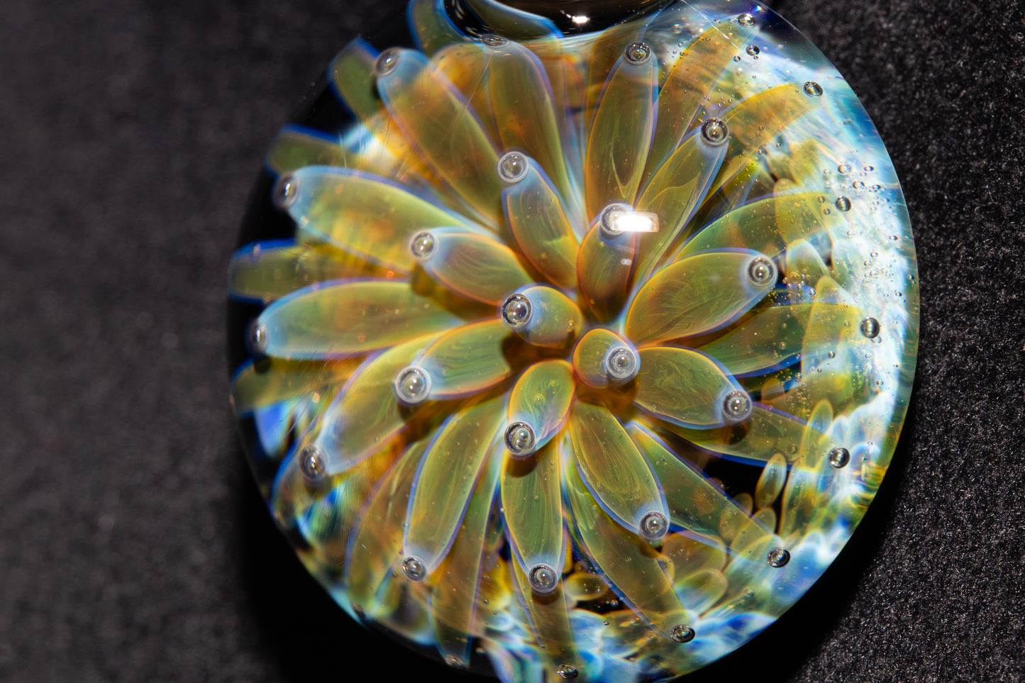 Air Trap Implosion Glass Pendant | Floral Galaxy Necklace | Space Anemone Jewelry | Handmade Nebula Pendant | Artisan Glass Art