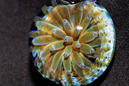 Air Trap Implosion Glass Pendant | Floral Galaxy Necklace | Space Anemone Jewelry | Handmade Nebula Pendant | Artisan Glass Art