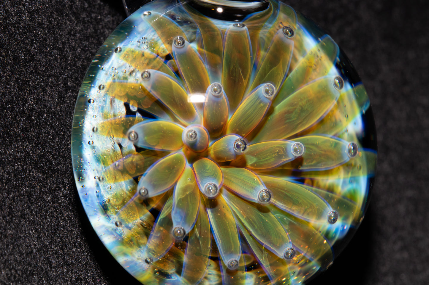 Air Trap Implosion Glass Pendant | Floral Galaxy Necklace | Space Anemone Jewelry | Handmade Nebula Pendant | Artisan Glass Art