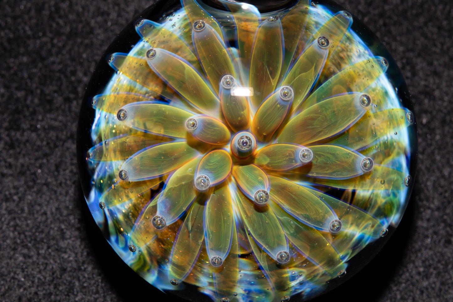 Air Trap Implosion Glass Pendant | Floral Galaxy Necklace | Space Anemone Jewelry | Handmade Nebula Pendant | Artisan Glass Art