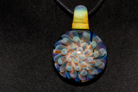 Galaxy Dot Implosion Pendant | Ocean-Inspired Glass Jewelry | Nebula Floral Necklace | Handblown Art Glass Gift