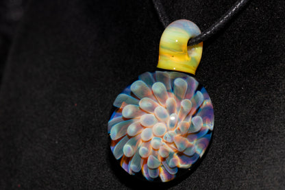 Galaxy Dot Implosion Pendant | Ocean-Inspired Glass Jewelry | Nebula Floral Necklace | Handblown Art Glass Gift