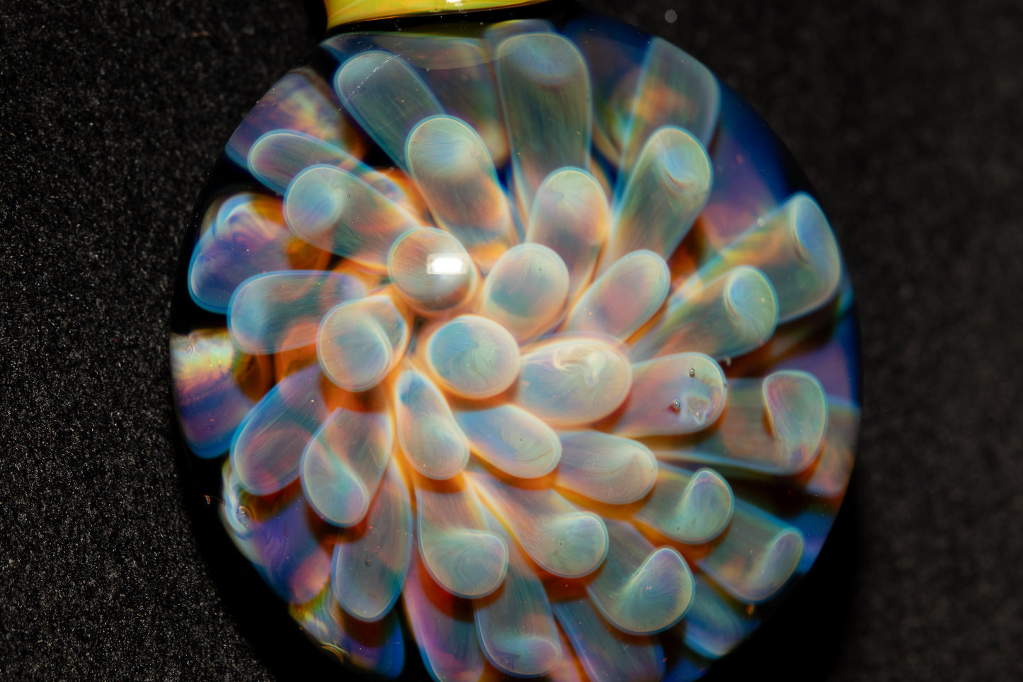 Galaxy Dot Implosion Pendant | Ocean-Inspired Glass Jewelry | Nebula Floral Necklace | Handblown Art Glass Gift