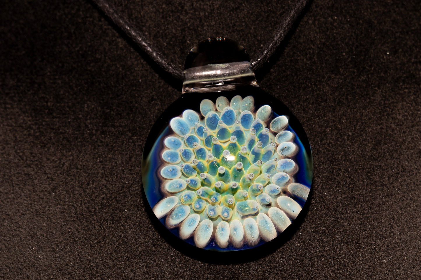 Air Trap Implosion Glass Pendant | Floral Galaxy Necklace | Space Anemone Jewelry | Handmade Nebula Pendant | Artisan Glass Art