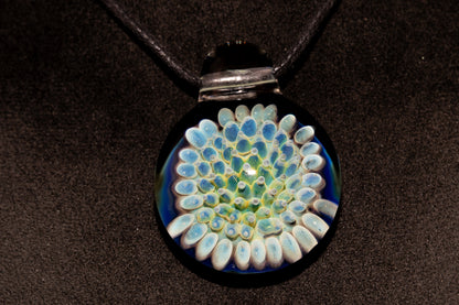 Air Trap Implosion Glass Pendant | Floral Galaxy Necklace | Space Anemone Jewelry | Handmade Nebula Pendant | Artisan Glass Art