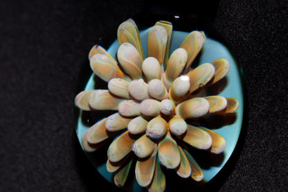 Floral Nebula Glass Pendant | Space Sea Anemone Jewelry | Artisan Handmade Necklace | Colorful Glass Art