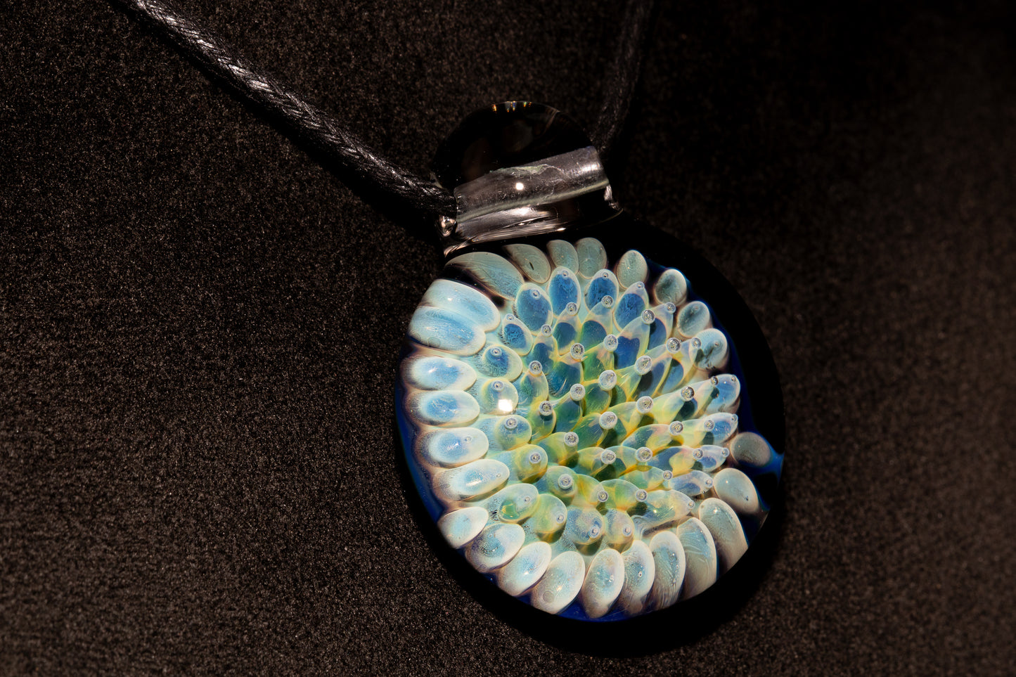 Air Trap Implosion Glass Pendant | Floral Galaxy Necklace | Space Anemone Jewelry | Handmade Nebula Pendant | Artisan Glass Art
