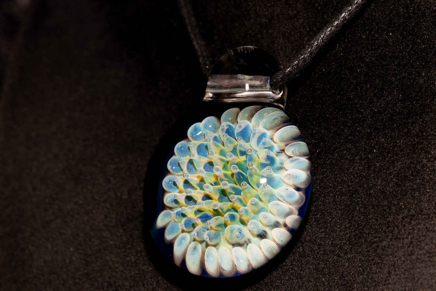 Air Trap Implosion Glass Pendant | Floral Galaxy Necklace | Space Anemone Jewelry | Handmade Nebula Pendant | Artisan Glass Art