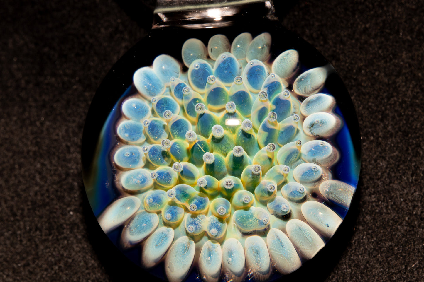 Air Trap Implosion Glass Pendant | Floral Galaxy Necklace | Space Anemone Jewelry | Handmade Nebula Pendant | Artisan Glass Art