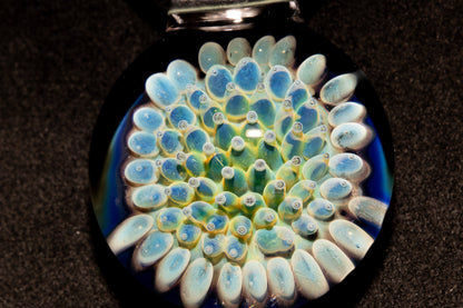 Air Trap Implosion Glass Pendant | Floral Galaxy Necklace | Space Anemone Jewelry | Handmade Nebula Pendant | Artisan Glass Art