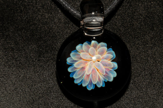 Cosmic Dot Implosion Pendant | Galaxy Floral Glass Necklace | Sea Anemone Inspired Jewelry | Handcrafted Art Glass