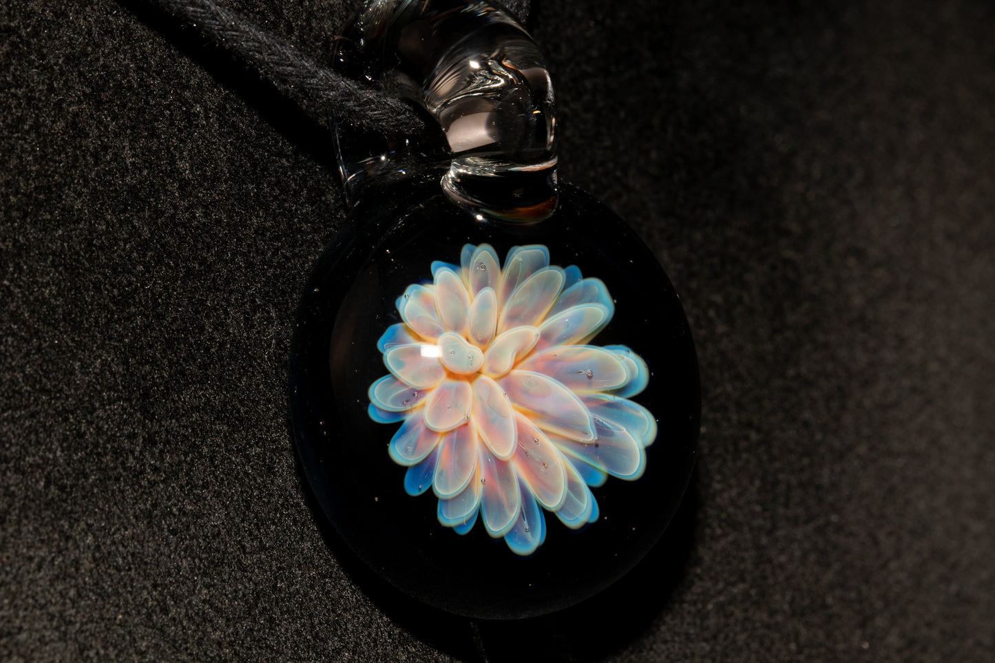 Cosmic Dot Implosion Pendant | Galaxy Floral Glass Necklace | Sea Anemone Inspired Jewelry | Handcrafted Art Glass