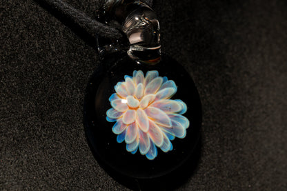 Cosmic Dot Implosion Pendant | Galaxy Floral Glass Necklace | Sea Anemone Inspired Jewelry | Handcrafted Art Glass