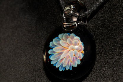 Cosmic Dot Implosion Pendant | Galaxy Floral Glass Necklace | Sea Anemone Inspired Jewelry | Handcrafted Art Glass