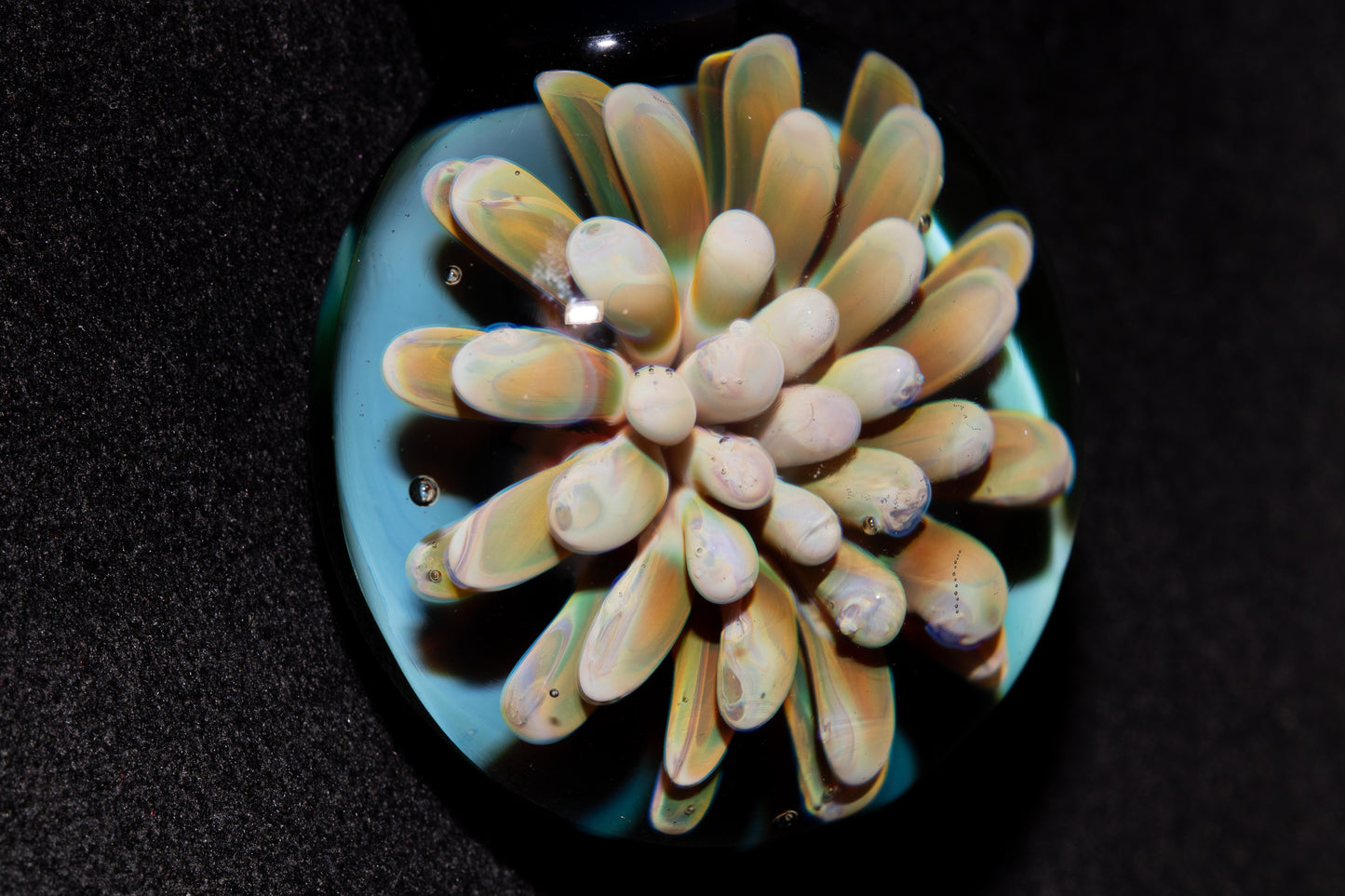 Floral Nebula Glass Pendant | Space Sea Anemone Jewelry | Artisan Handmade Necklace | Colorful Glass Art