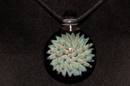 Air Trap Implosion Glass Pendant | Floral Galaxy Necklace | Space Anemone Jewelry | Handmade Nebula Pendant | Artisan Glass Art