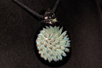 Air Trap Implosion Glass Pendant | Floral Galaxy Necklace | Space Anemone Jewelry | Handmade Nebula Pendant | Artisan Glass Art