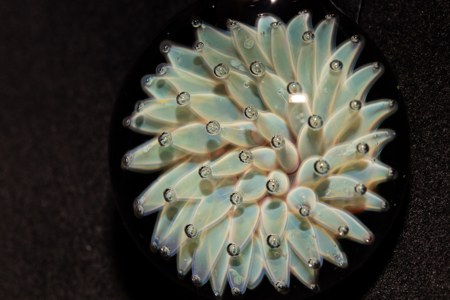 Air Trap Implosion Glass Pendant | Floral Galaxy Necklace | Space Anemone Jewelry | Handmade Nebula Pendant | Artisan Glass Art