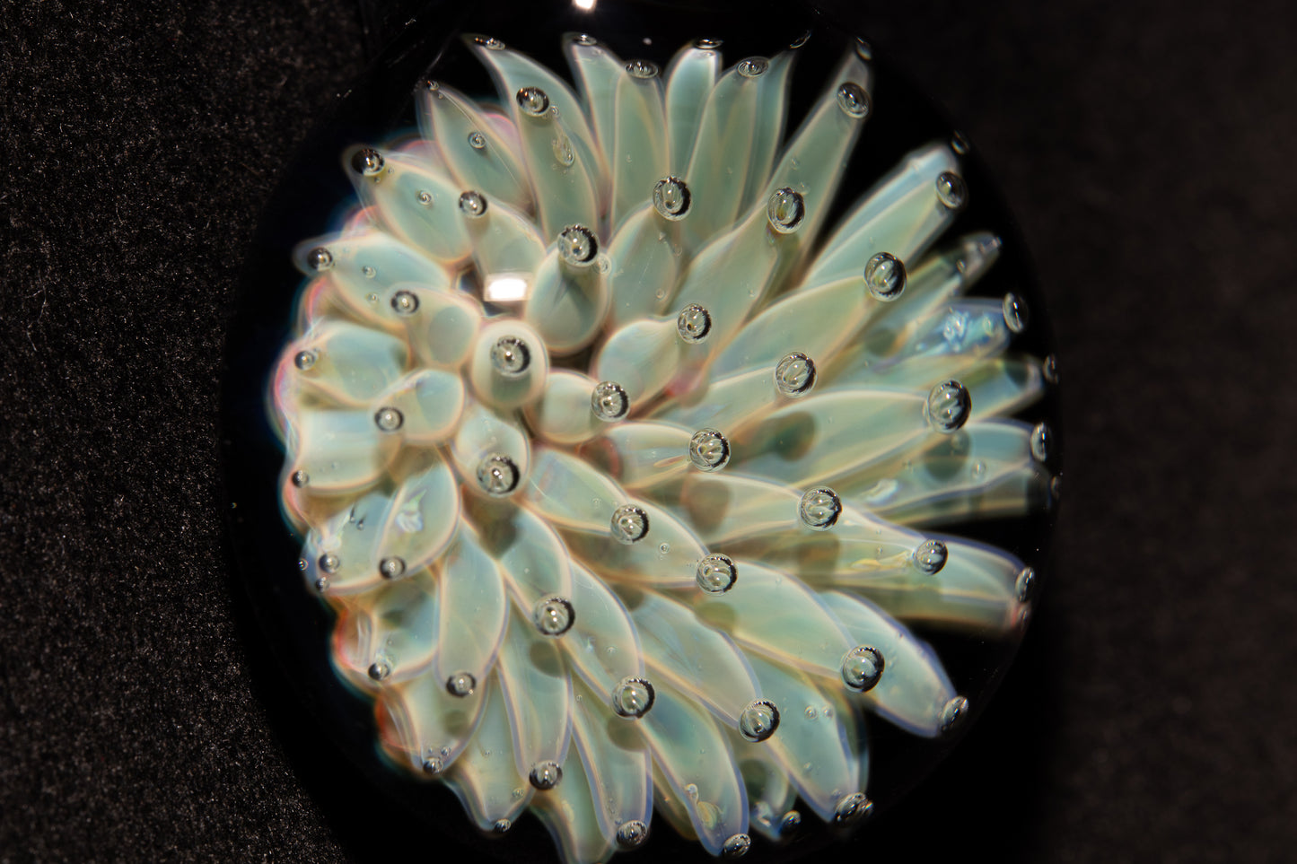 Air Trap Implosion Glass Pendant | Floral Galaxy Necklace | Space Anemone Jewelry | Handmade Nebula Pendant | Artisan Glass Art