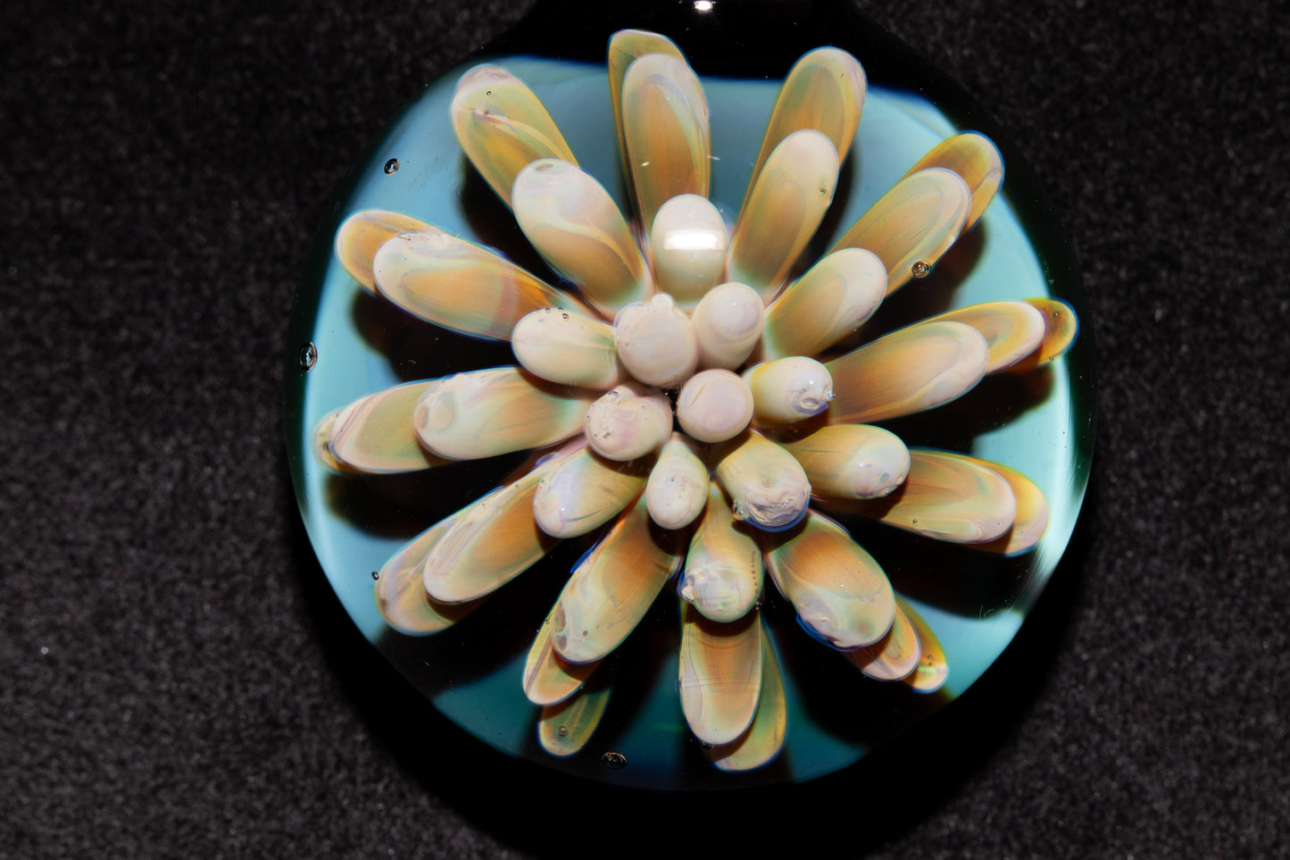 Floral Nebula Glass Pendant | Space Sea Anemone Jewelry | Artisan Handmade Necklace | Colorful Glass Art