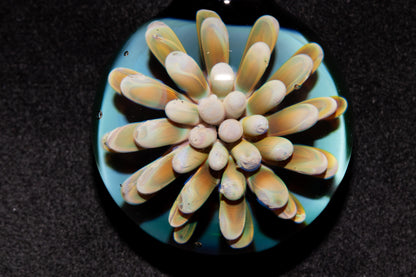 Floral Nebula Glass Pendant | Space Sea Anemone Jewelry | Artisan Handmade Necklace | Colorful Glass Art