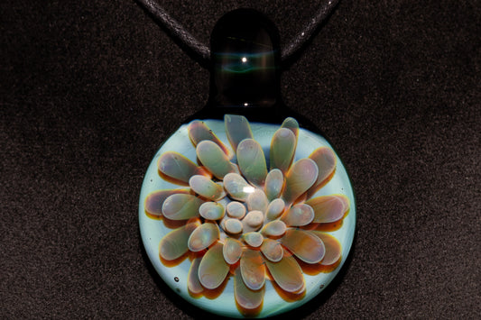 Cosmic Dot Implosion Pendant | Galaxy Floral Glass Necklace | Sea Anemone Inspired Jewelry | Handcrafted Art Glass