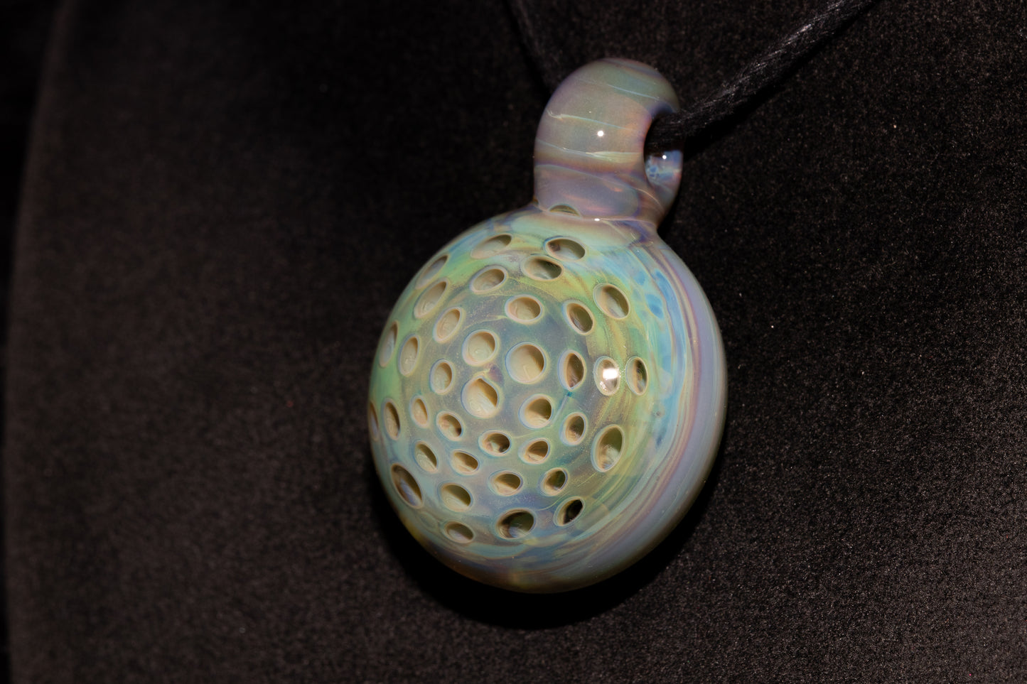 Glass Lotus Pod Pendant | Handmade Jewelry | Symbol of Transformation & Awakening | Artisan Glass Necklace Gift